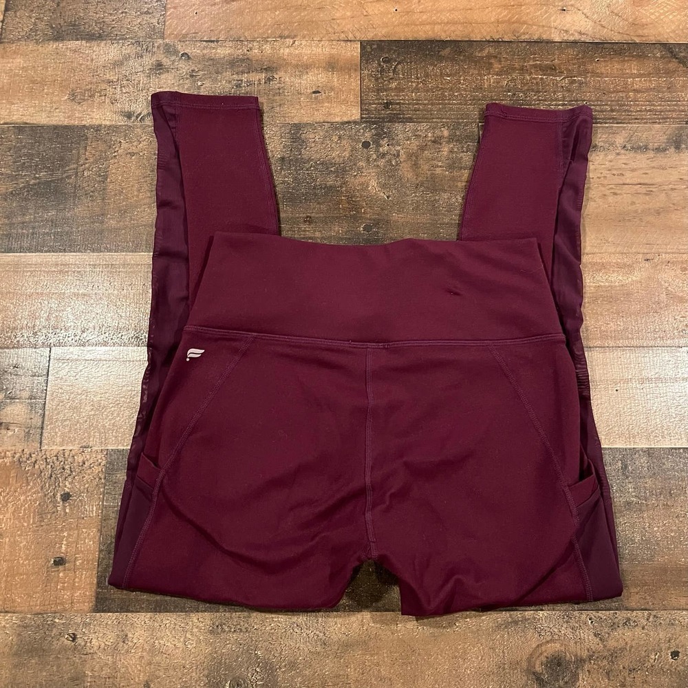 Fabletics Powerhold Burgundy Athletic Leggings - Picture 7 of 11